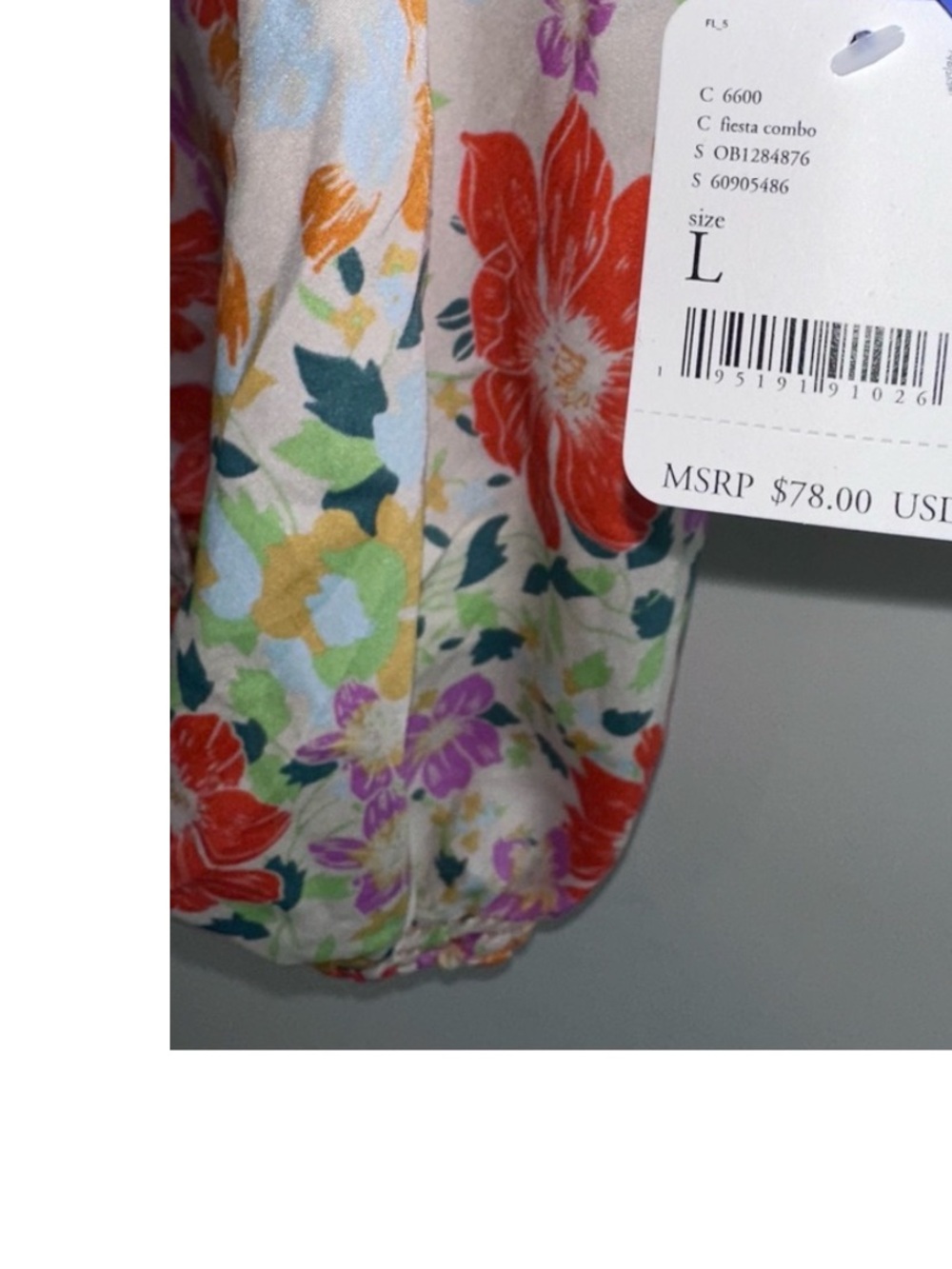 Free People Floral Mix Fiesta Silky Boho Tank with Adjustable Tied Shoulder - Picture 3 of 3